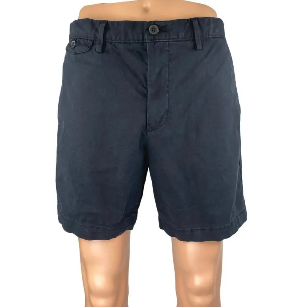 Banana Republic Lived In Men's Black Chino Khaki Bermuda Casual Shorts Size 34
